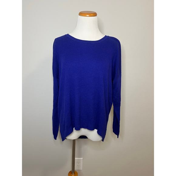 Pure Collection Cashmere Sweater‎ Royal Blue Long Sleeve Knit Size US 8/10 - Picture 1 of 5